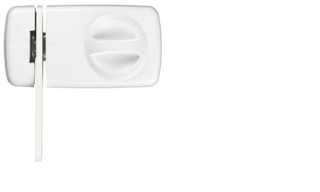 ABUS 7030 bílý bezpečnostní přídavný zámek se zajišťovacím okem a knoflíkem - Zámky Přídavné zámky Přídavné zámky ABUS