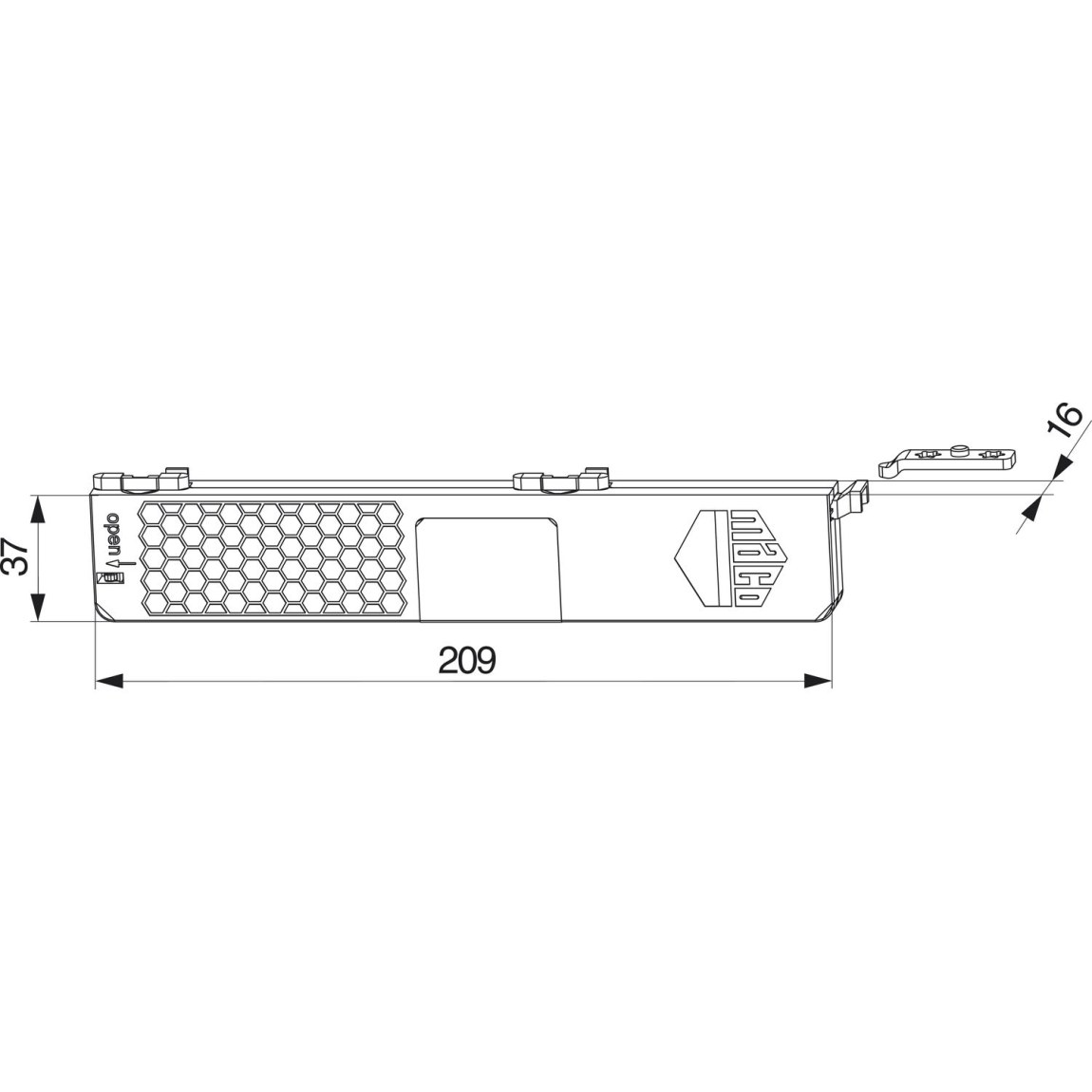 Motor pro vícebodový zámek Z-TA Comfort, 209 x 37 mm (104130) - 