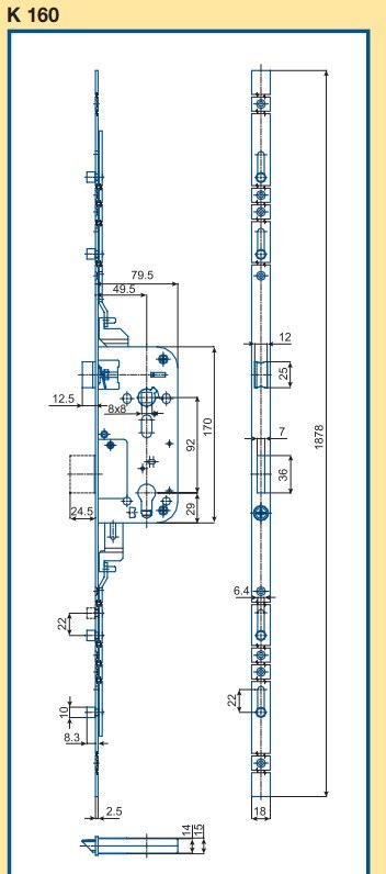 Vícebodový bezpečnostní zámek Hobes K 160 - 